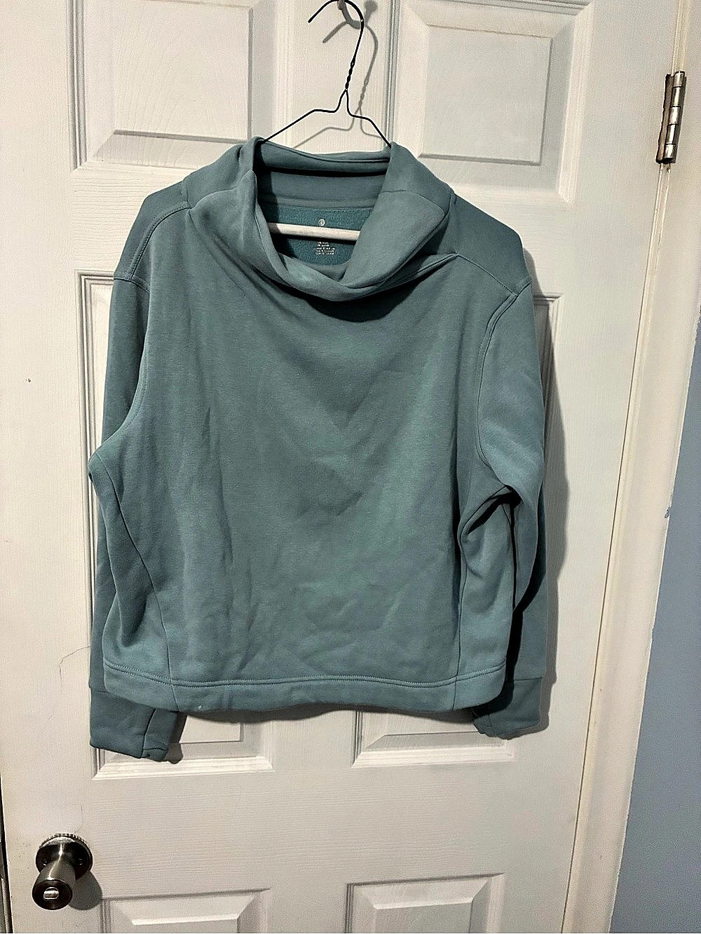 apana Cowl Neck Pullover in Blue Size Medium
